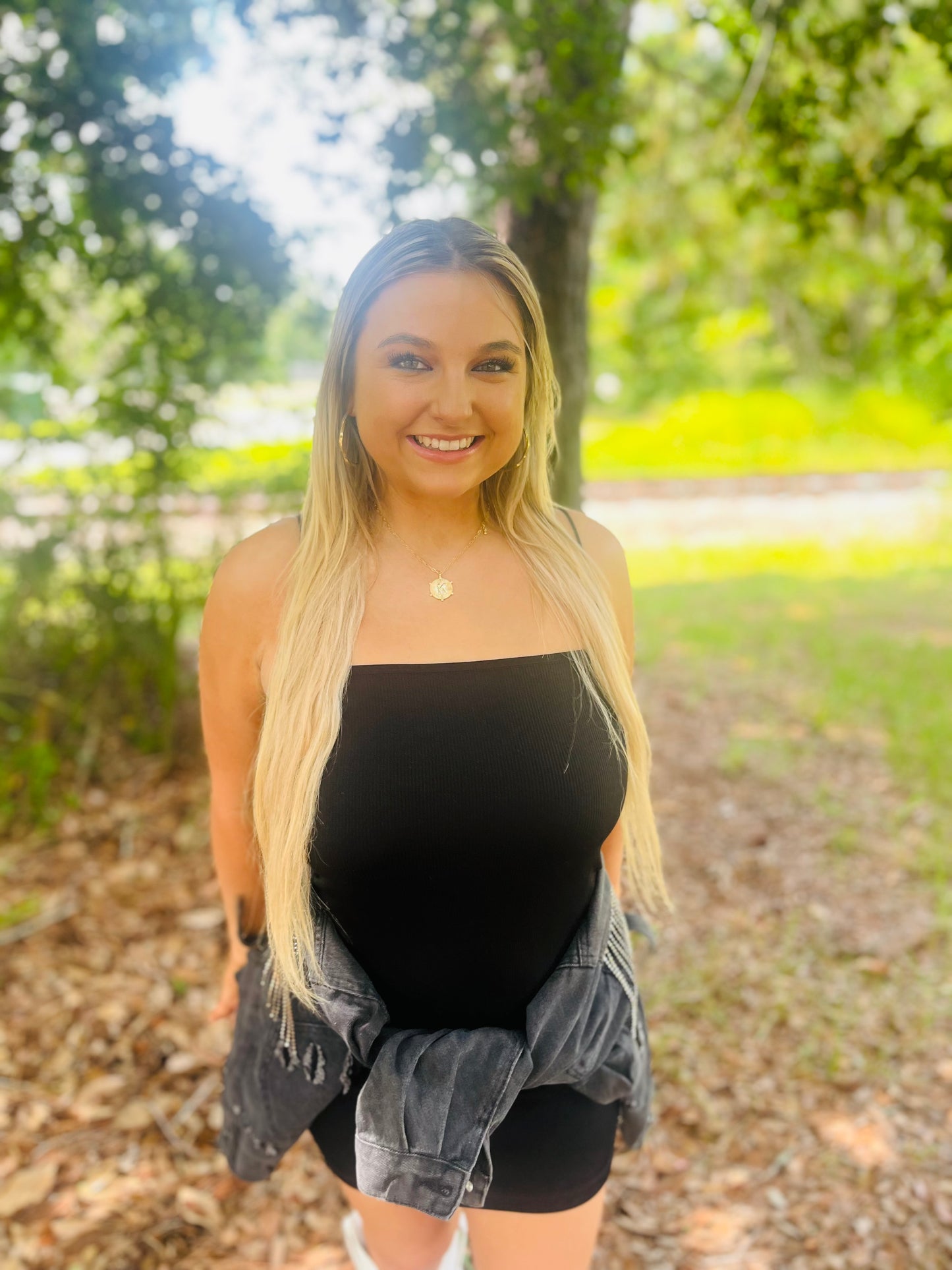Kay’s sequin jean crop jacket
