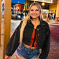 Kay’s sequin jean crop jacket