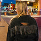 Kay’s sequin jean crop jacket