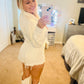 White denim romper