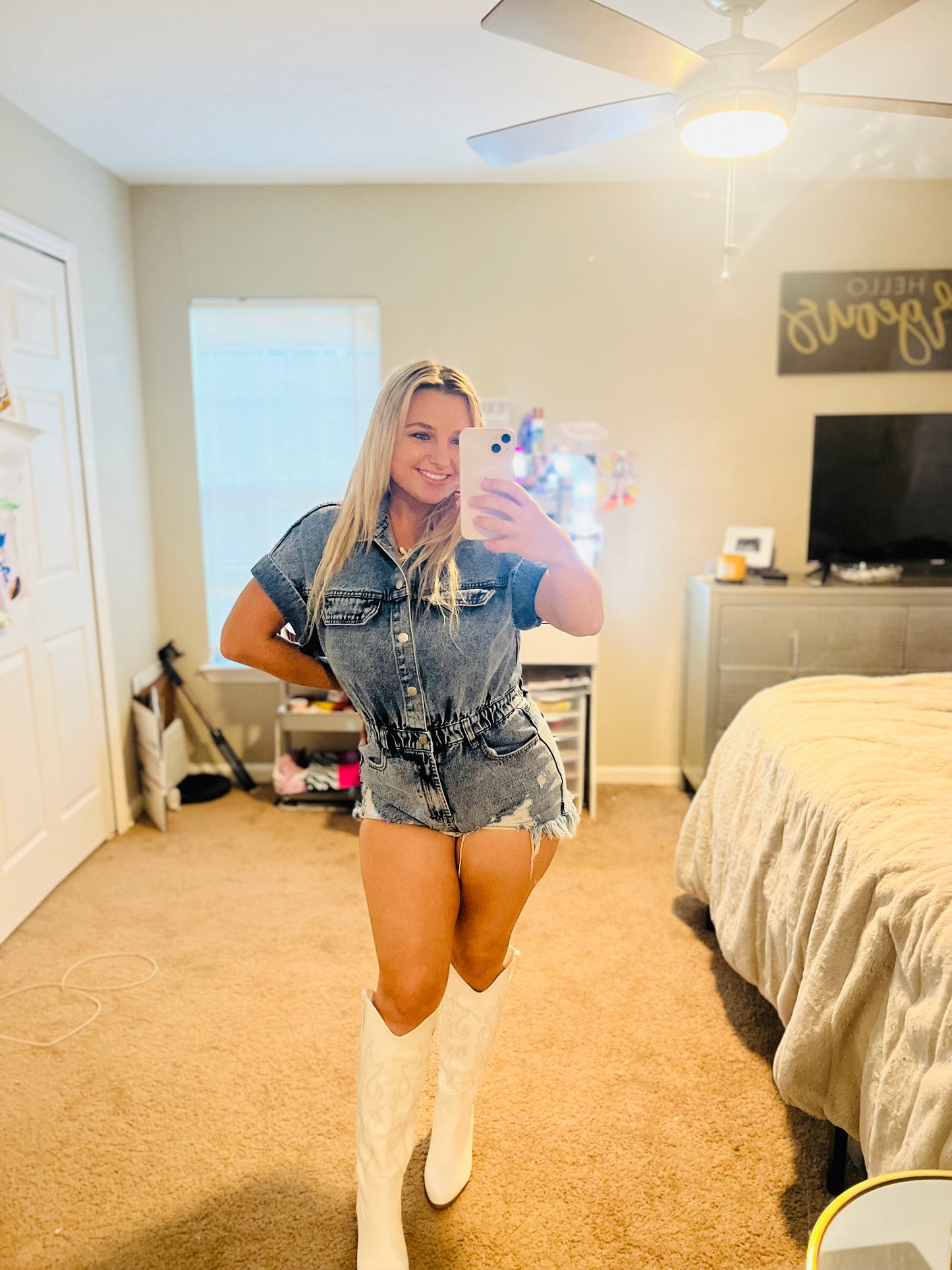 Denim romper