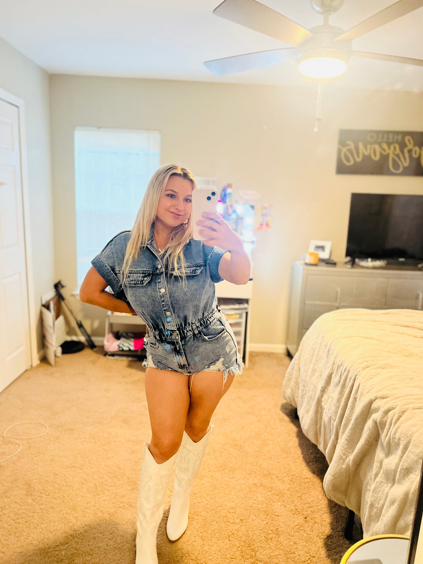 Denim romper