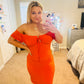 Orange Off-Shoulder Dress