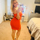 Orange Off-Shoulder Dress