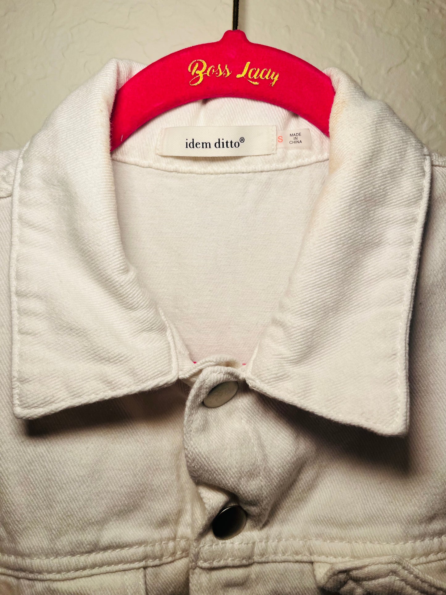 White denim romper