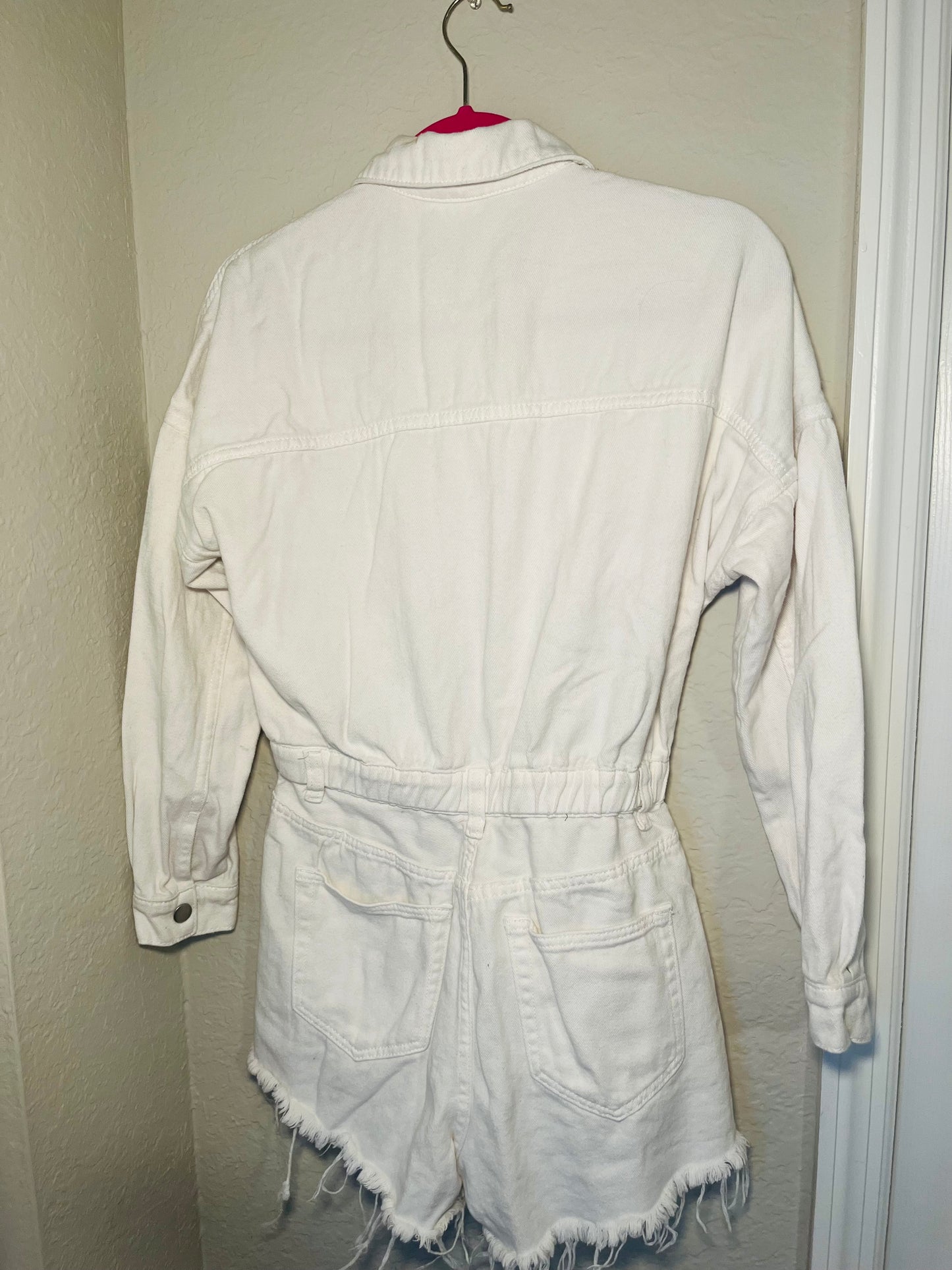 White denim romper