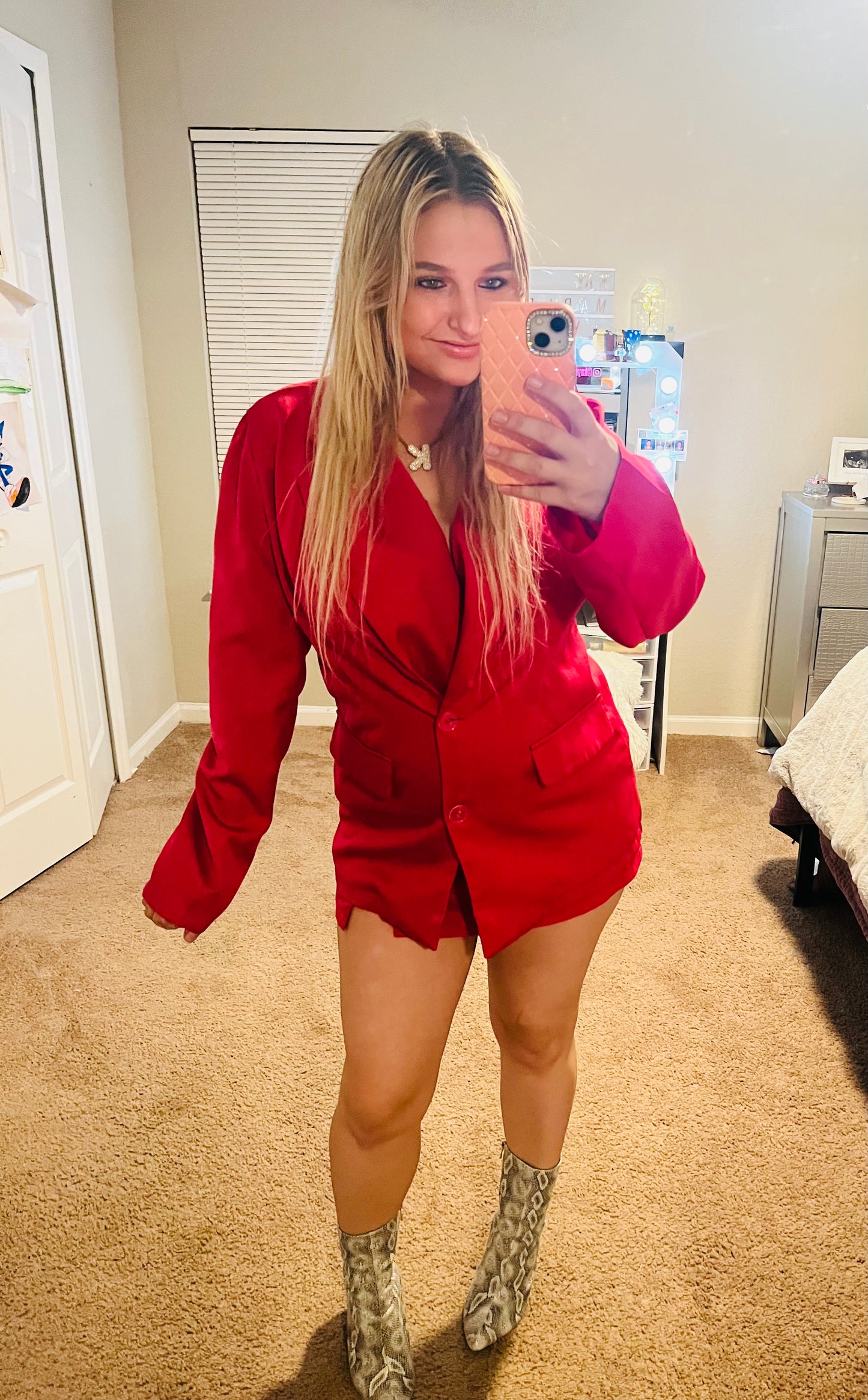 Shein pink business suit