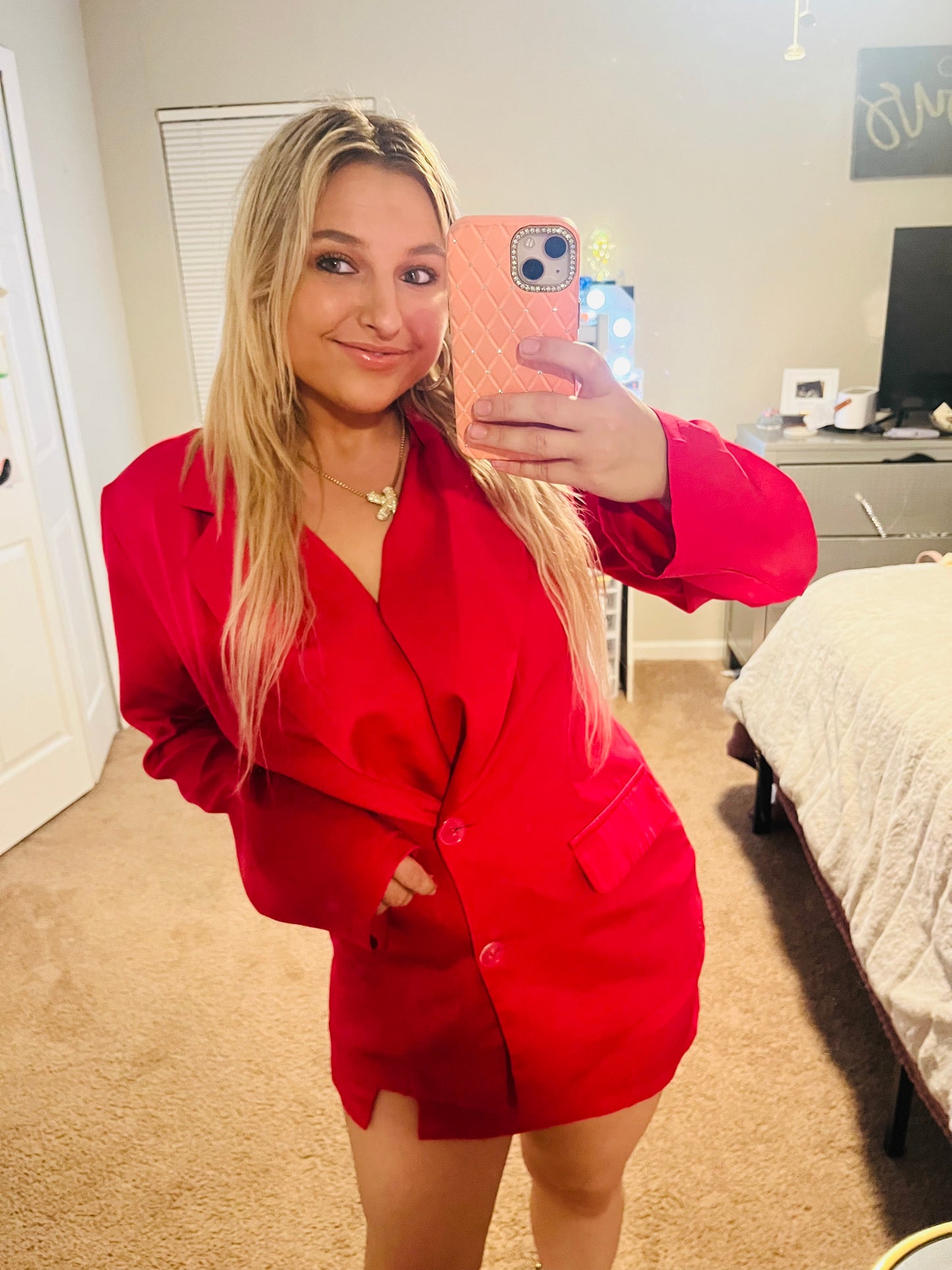 Shein pink business suit