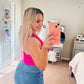 Shein hot pink tube top