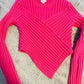 Lelis pink cropped sweater