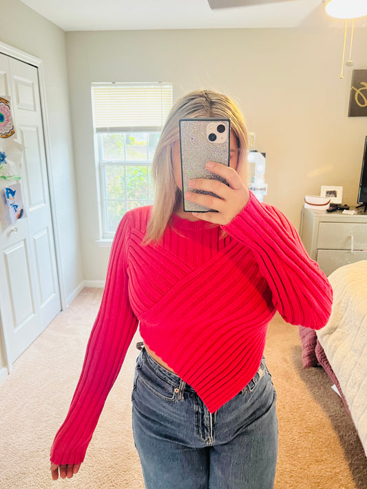 Lelis pink cropped sweater