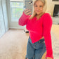 Lelis pink cropped sweater