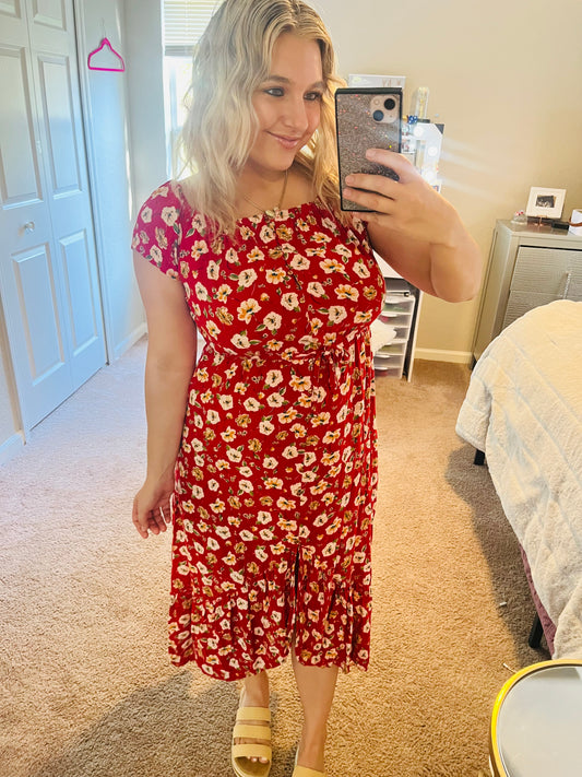 Indigo rose floral dress